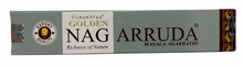 Load image into Gallery viewer, Box of Golden Nag Arruda incense sticks on a white background