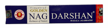Load image into Gallery viewer, Golden Nag Darshan incense stick box on a white background