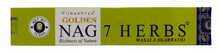 Load image into Gallery viewer, Box of Golden Nag 7 Herbs incense on a white background