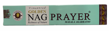 Load image into Gallery viewer, Box of Golden Nag Prayer incense sticks on a white background