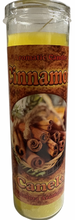Load image into Gallery viewer, Candle with cinnamon-themed label and cinnamon sticks imagery