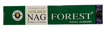 Load image into Gallery viewer, Golden Nag Forest incense packaging on a white background
