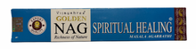 Load image into Gallery viewer, Golden Nag Spiritual Healing incense stick box on a white background
