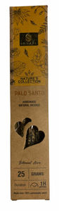 Palo Santo incense packaging with nature-themed design on a white background