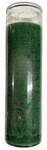 Load image into Gallery viewer, Green candle in a glass jar on a white background
