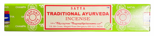 Satya Traditional Ayurveda Incense packaging on a white background