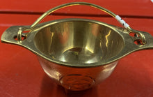 Load image into Gallery viewer, Small Brass Cauldron with Handle - Pentacle
