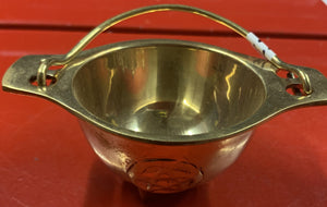 Small Brass Cauldron with Handle - Pentacle